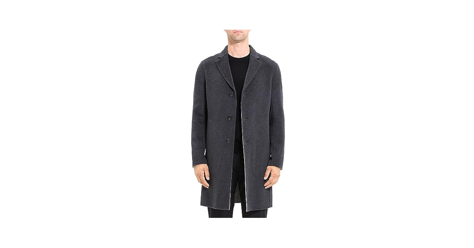 Theory Men's Almec Herringbone Coat, Black Multi, S at